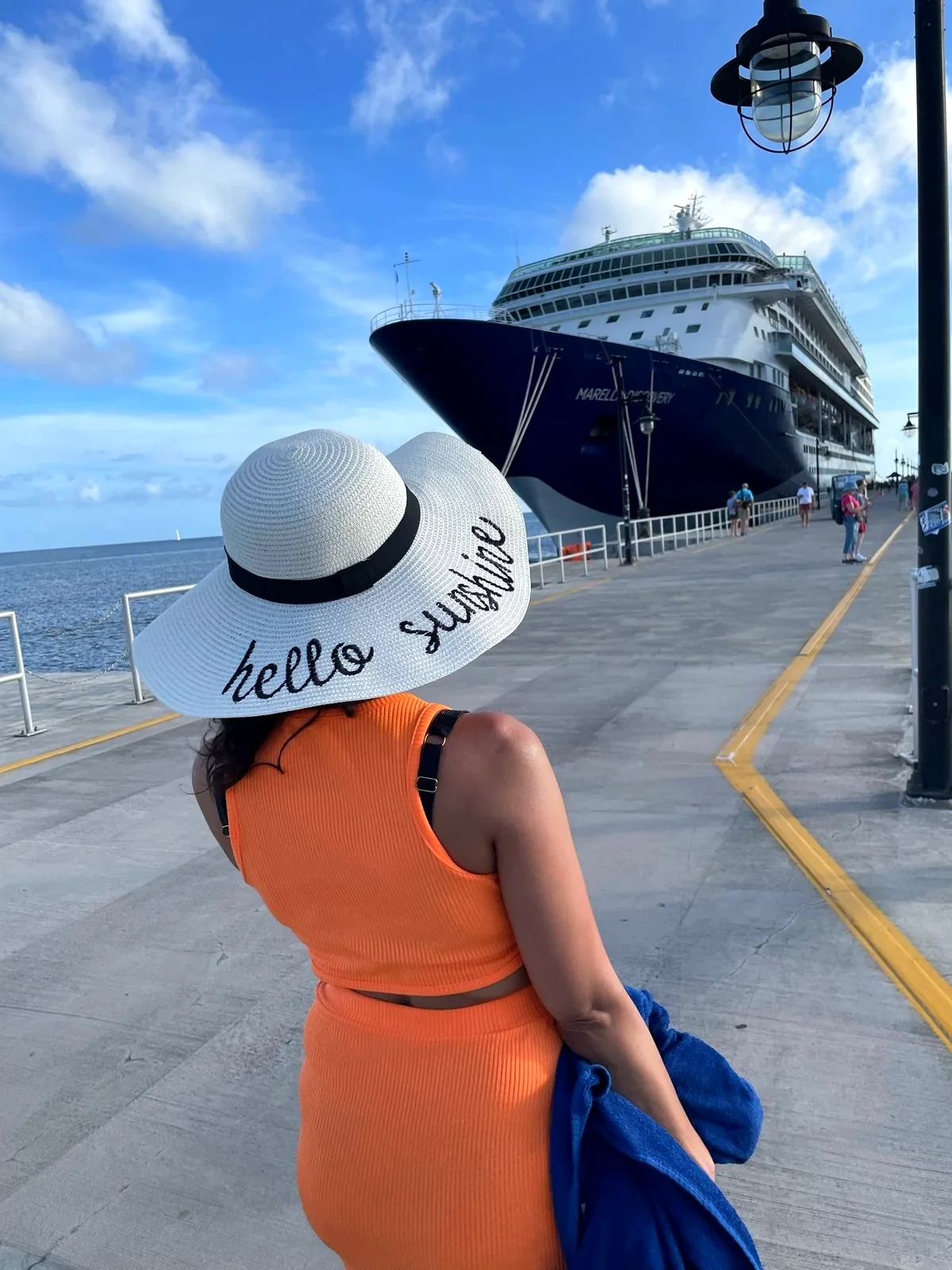 Char, Cruise Specialist UK, beside a Marella cruise ship